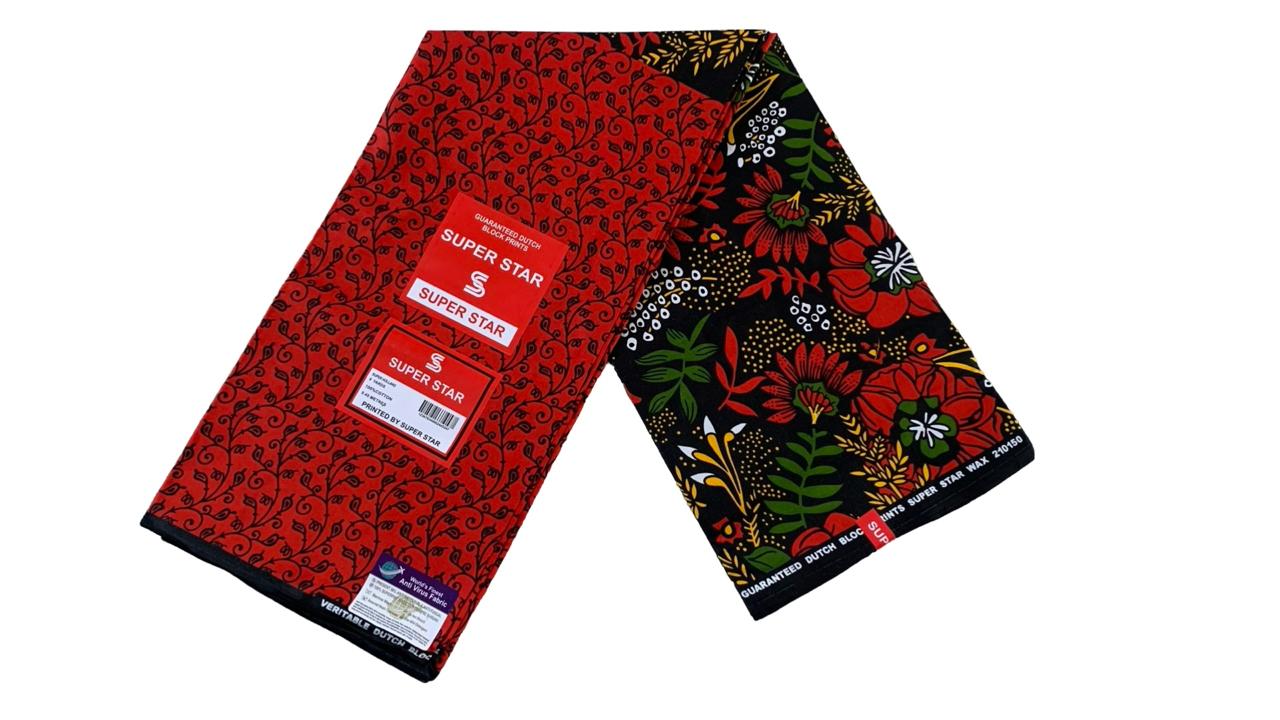 African Ankara Fabric - Super Star Red